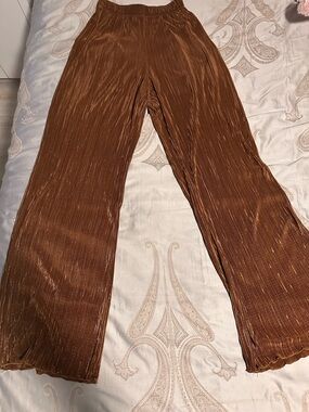 Show Me Your MuMu Metallic Copper Pleated Pants